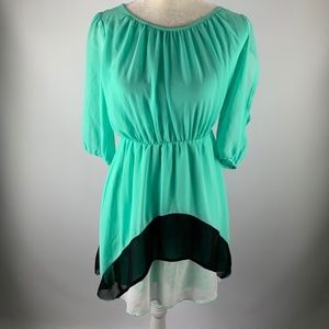 Sweet Storm Medium Dress Split Sleeve Teal Lined
